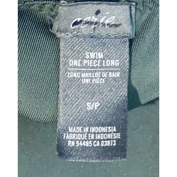 Aerie One Piece Long Womens Small Green Super Scoop Swim Checky Boho Beachy - Picture 6 of 8